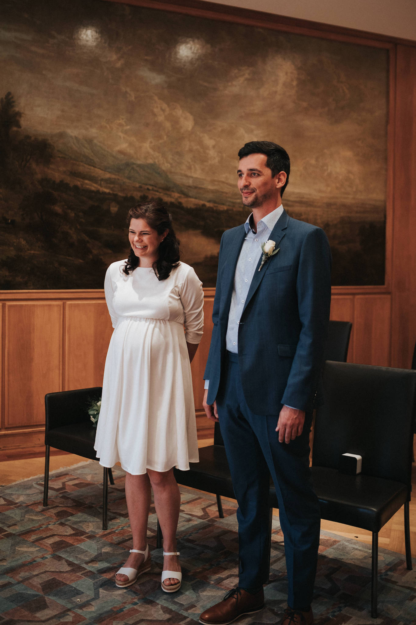 Brautpaar bei der standesamtlichen Trauung im Römer Frankfurt